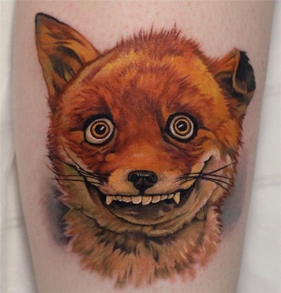 Goofy fox by Giena Revess. Fox tattoo, Animal tattoos, Funny