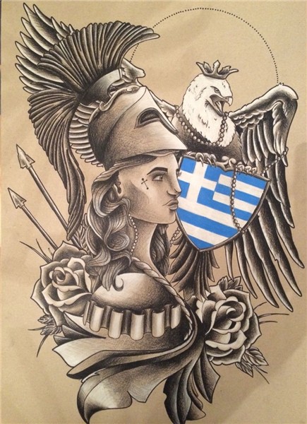 Greece, Greek Pride, tattoo, athena, goddess athena, Greek g