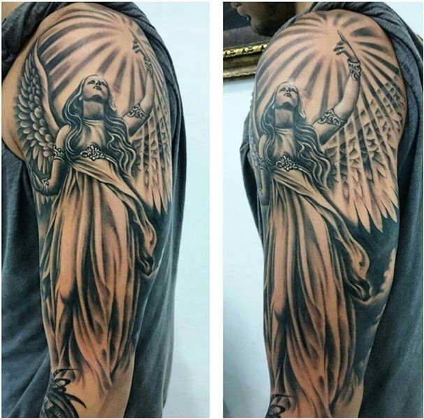 Guardian angel tattoo #armtattoosmeaning Engel tattoo, Schut
