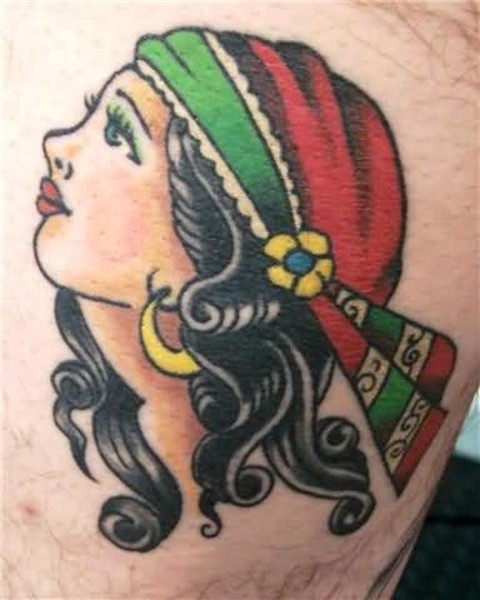 Gypsy head tattoo on skin - Tattoos Book - 65.000 Tattoos De