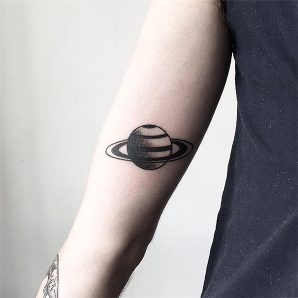 Handpoked Saturn Saturn tattoo, Rocket tattoo, Planet tattoo