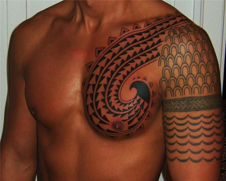 Hawaiian Chest Tattoo Hawaiian Chest Tattoo-- spears and s.