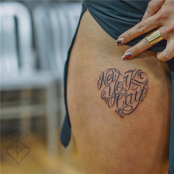 Heart Lettering Tattoo Artist: ELË MAGS NYC Fontes para tatu