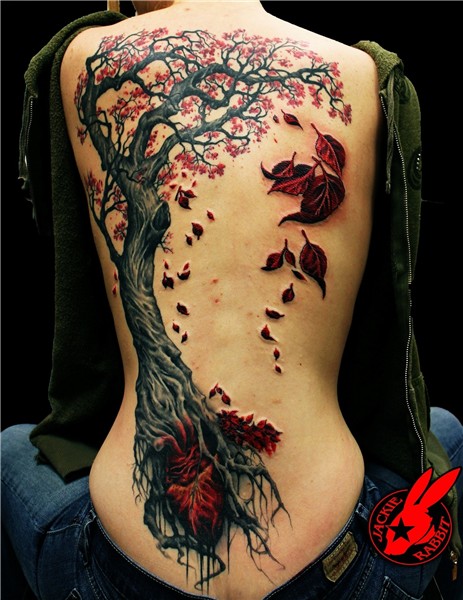 Heart Tree Tattoo by Jackie Rabbit Autumn tattoo, Amazing 3d