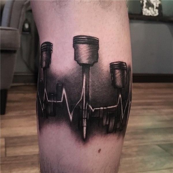 Heartbeat Pistons Tattoo Trendy tattoos, Piston tattoo, Cool
