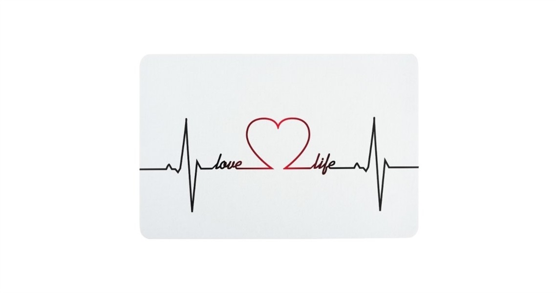 Heart beat with love life inspirational quote floor mat Zazz
