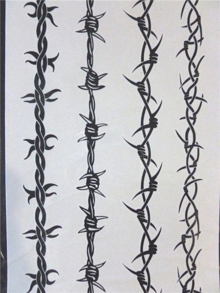 Henna Inspired Black Barbed Wire Temporary Tattoos Removable