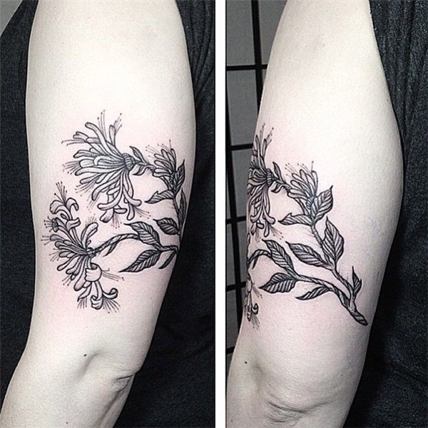 Honeysuckle tattoo, Tattoos, Calla lily tattoos