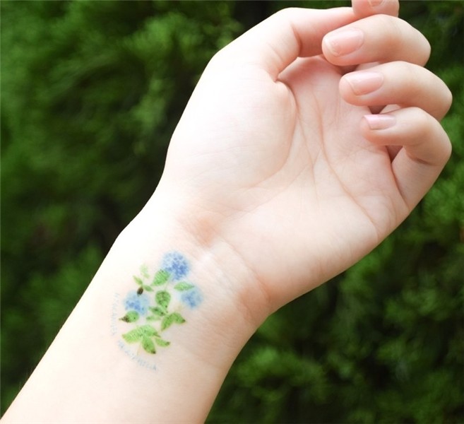 Hydrangea temporary tattoo buy 3 get 1 Floral tattoo party w