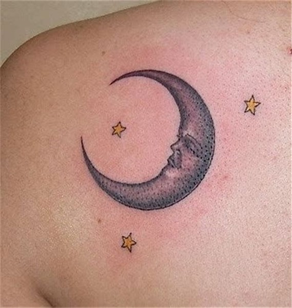 Image result for Crescent Moon and Stars Tattoo Moon tattoo,