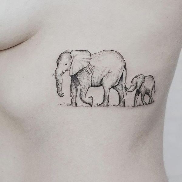 Image result for african elephant mom and baby tattoo Elepha