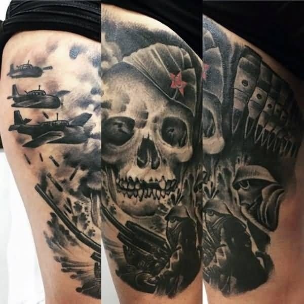 Image result for skeleton tattoo soldier Military tattoos, T