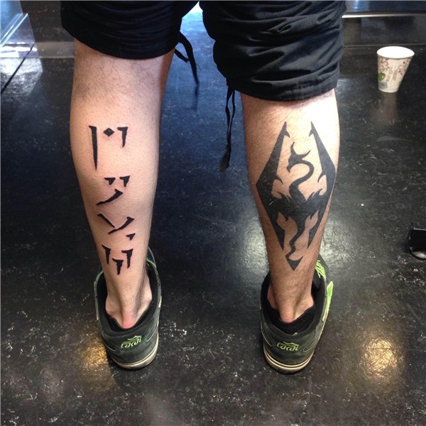 Image result for skyrim tattoo Skyrim tattoo, Leg tattoos, T