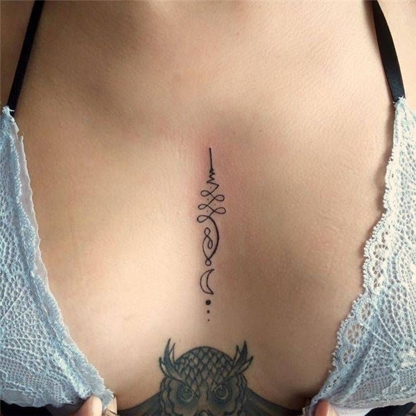 Image result for unalome sternum tattoo Unalome tattoo, Smal