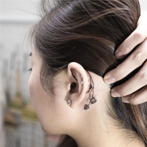Instagram Ear tattoo, Flower tattoo on side, Tattoos