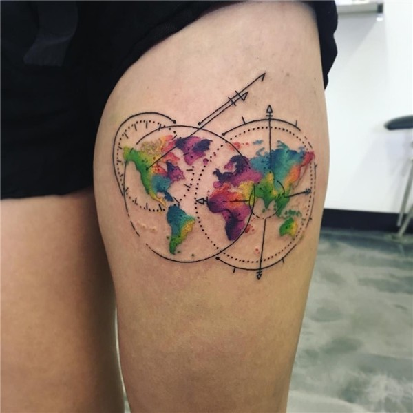 Instagram World map tattoos, Map tattoos, Earth tattoo