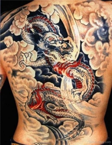 Japanese Dragon Tattoo Design On Full Back Tattoo Designs, T