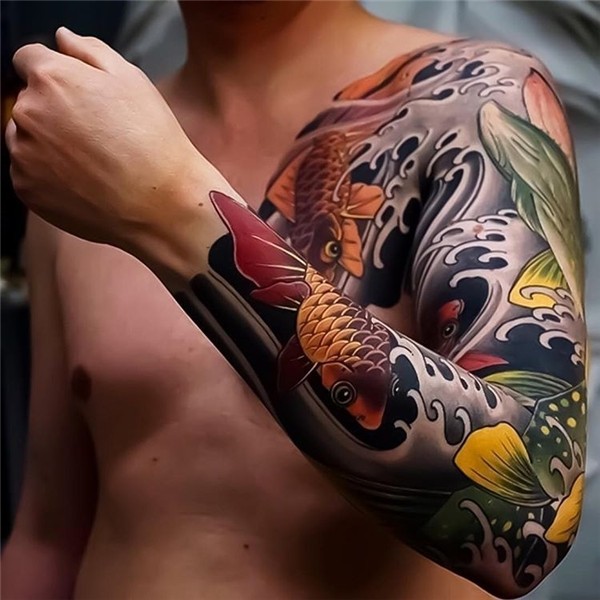Japanese tattoo sleeve by @artemiy_neumoin.#japaneseink #jap