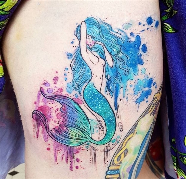 Joanna Baker watercolor mermaid tattoo Watercolor mermaid ta