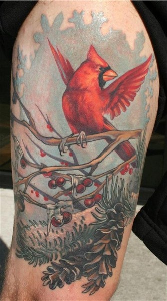 Jordans Cardinal by Teresa Sharpe Winter tattoo, Bird tattoo