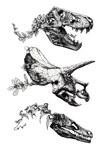 Jurassic Bloom - Sinpiggyhead 2021 tattoo & Illustration
