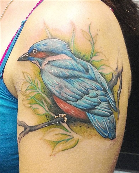Kingfisher bird tattoo Bird shoulder tattoos, Realistic bird