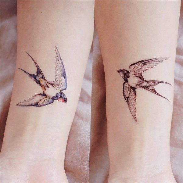 LAZY DUO Temporary Tattoo Stickers Swallow Bird Watercolor I