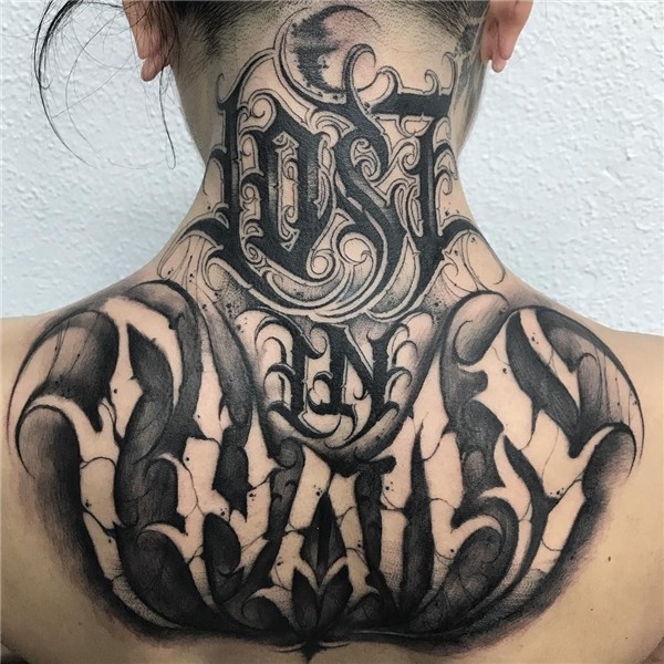 LOST IN CHAOS gothic lettering tattoo Tattoo lettering, Tatt