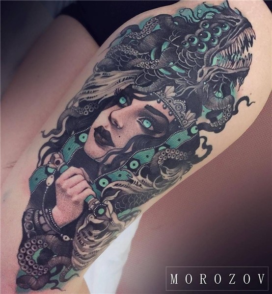 Lady Seafish tattoo by @mvtattoo in Moscow Russia #mvtattoo