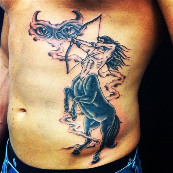 Large sagittarius side tattoo - TattooMagz