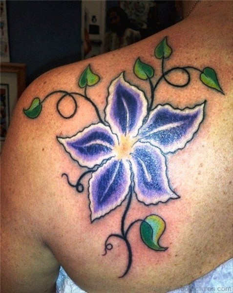 Larkspur Flower Tattoo On Shoulder Larkspur flower tattoos,