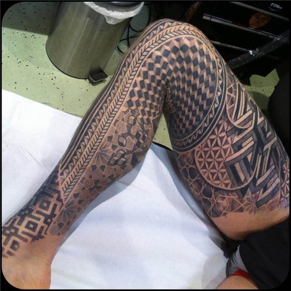 Leg Geometric Tattoo Images - The Style Inspiration