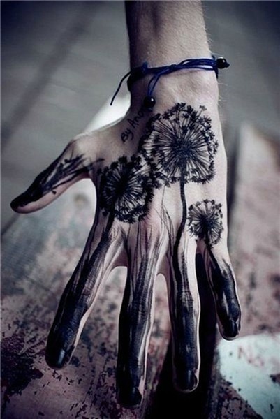 Lend a Hand with These Hand Tattoos Dandelion tattoo design,