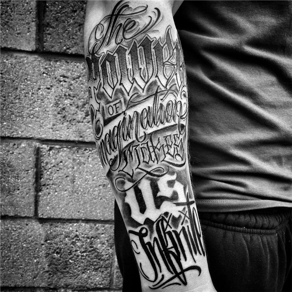 Lettering Tattoos by Goorazz Black lettering tattoos at its