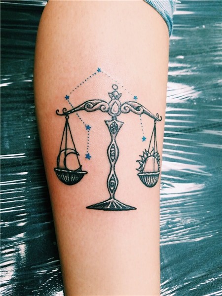 Libra constellation and scale Tattoo designs and meanings, L
