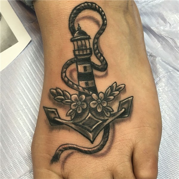Lighthouse anchor tattoo . Trendy tattoos, Foot tattoos, Tat