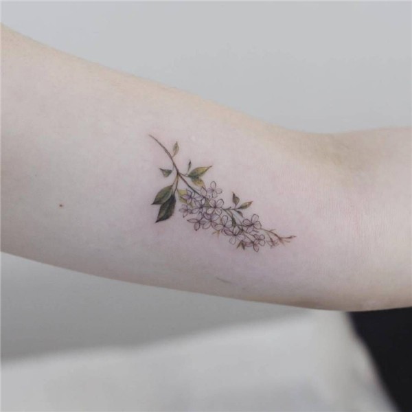 Lilac flowers on the left inner arm. Lilac tattoo, Inner ank