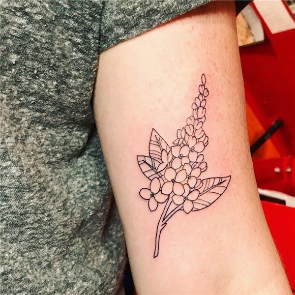 Lilac tattoo fine line Lilac tattoo, Flower tattoo shoulder,