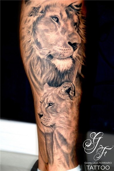 Lion Tattoo Mens lion tattoo, Lioness tattoo, Lion and lione