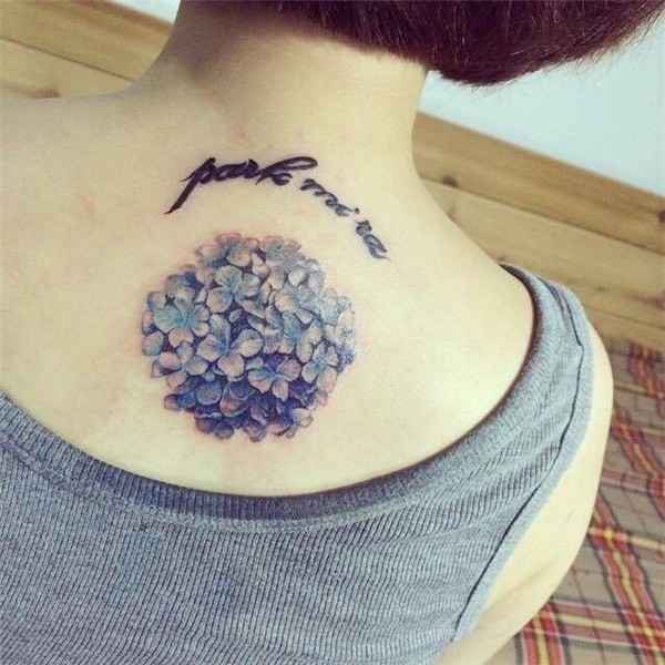 Little Tattoos - Hydrangea tattoo on the upper back. Tattoo
