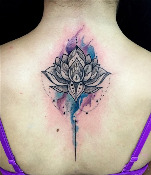 Lotus flower tattoo watercolor By Juan david Castro R Flower