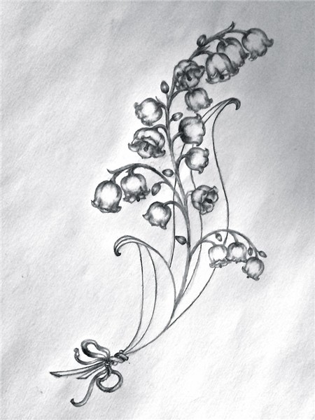 Lydia's Tattoo Sketch - Lilies of the valley EliRosener12 Fl