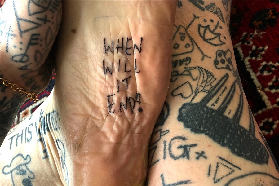 Man gives himself tattoo a day in lockdown, runs out of skin