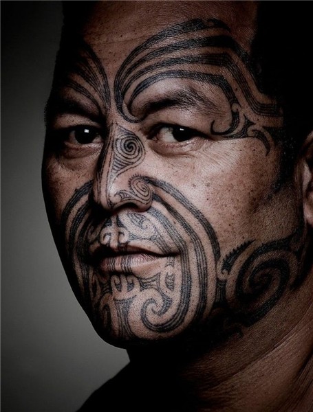 Maori tribal tattoo on the man’s face. This and more unusual