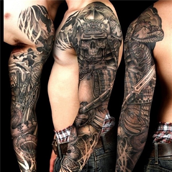 Mens Black And Grey Sleeve Tattoo Designs * Half Sleeve Tatt
