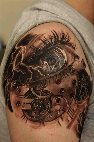 Modern tattoo Steampunk tattoo, Watch tattoos, Eye tattoo