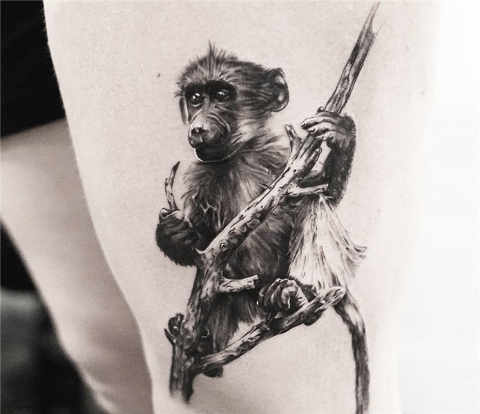 Monkey tattoo by Adrian Lindell Photo 23448
