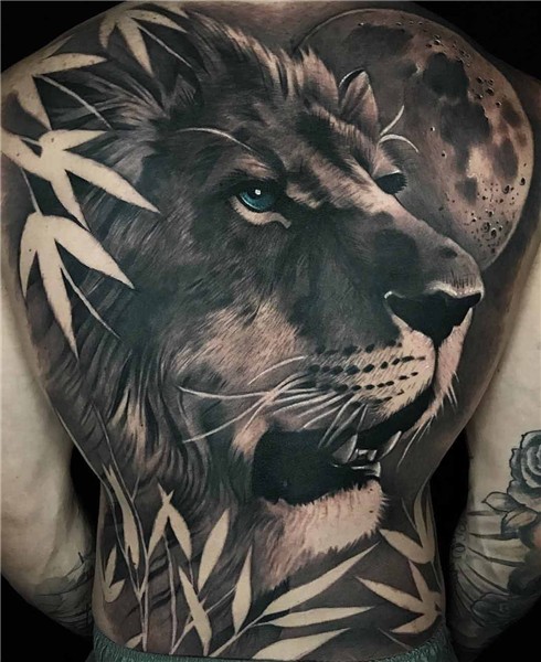 Moon Lion Full Back Tattoo Best Tattoo Ideas Gallery Tatuaje
