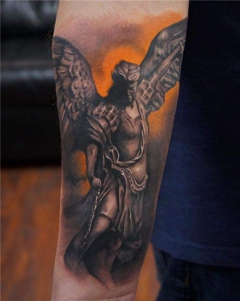 My St. Michael tattoo by Seth Holmes @ Bloodlines Gallery Pi