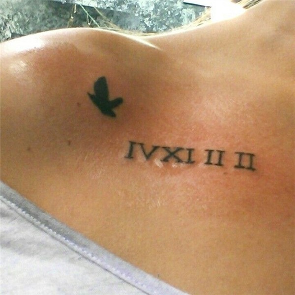 My grandmothers birth date in roman numerals. Done underneat